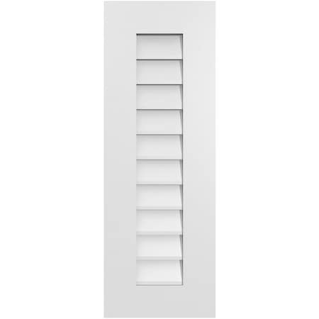 Ekena Millwork Vertical Surface Mount PVC Gable Vent: Non-Functional, w/ 3-1/2"W x 1"P Standard Frame, 12"W x 34"H GVPVE12X3401SN